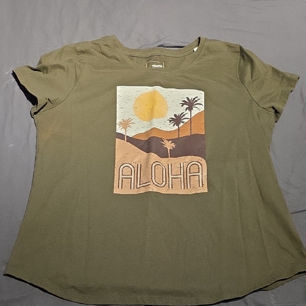 Sonoma Olive Graphic Tee with Aloha Design
